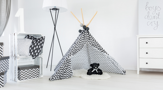 Een monochrome babykamer is helemaal hot!